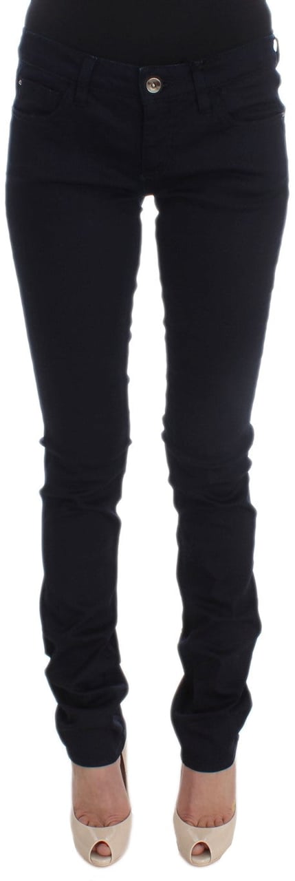 Costume National Blue Cotton Blend Slim Fit Jeans Blauw