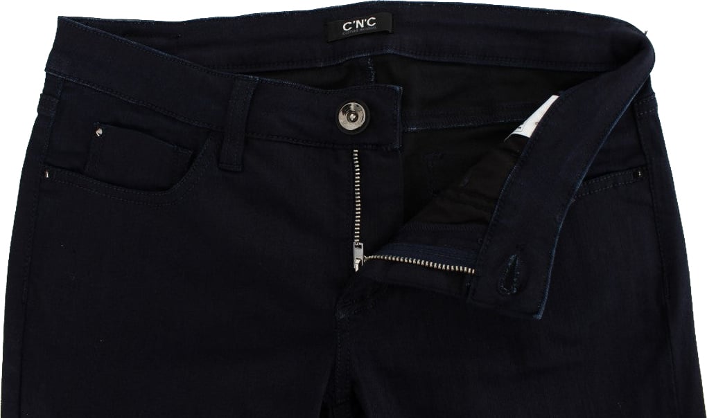 Costume National Blue Cotton Blend Slim Fit Jeans Blauw