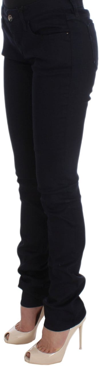 Costume National Blue Cotton Blend Slim Fit Jeans Blauw