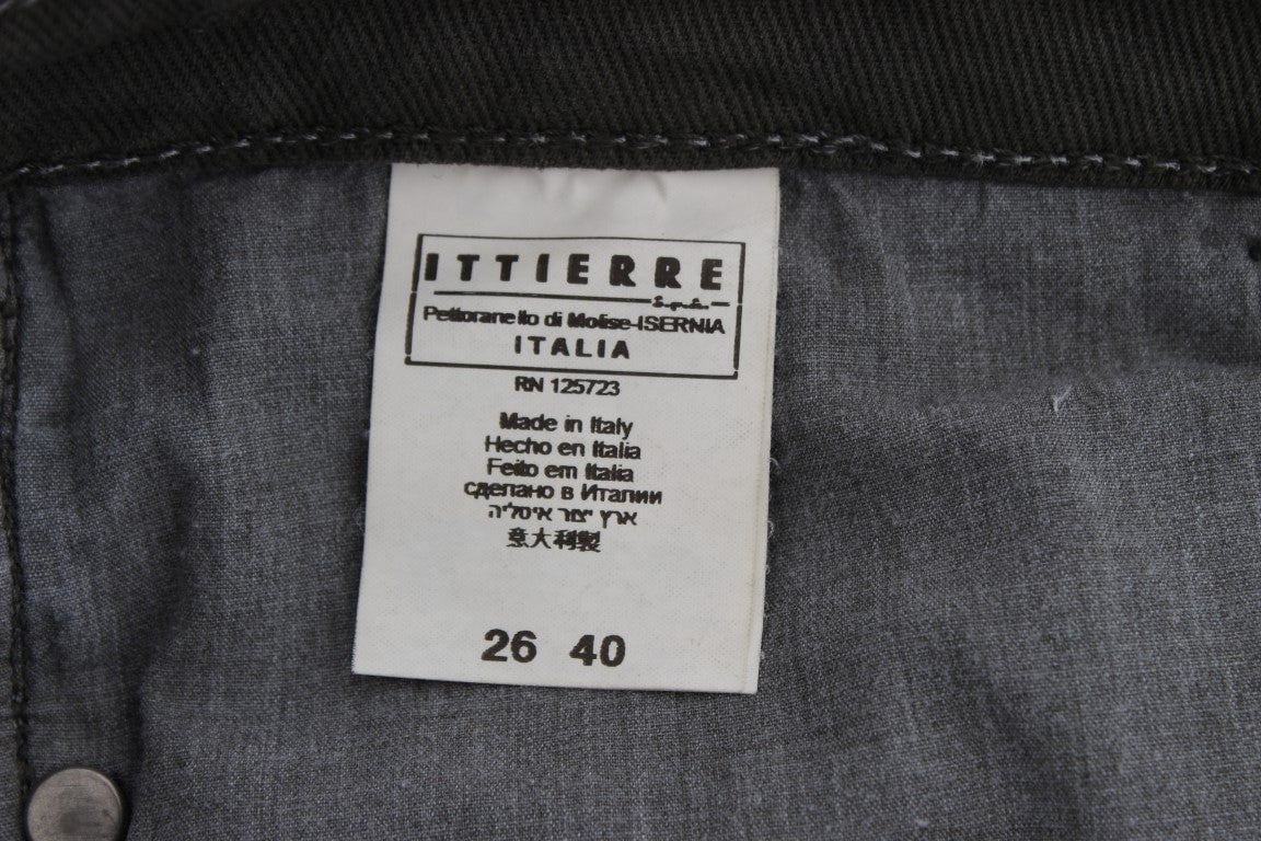 Costume National Green Cotton Blend Slim Fit Jeans Groen