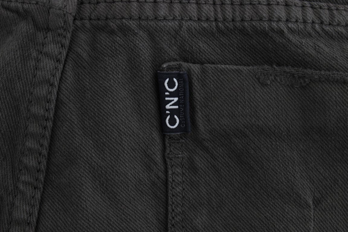 Costume National Green Cotton Blend Slim Fit Jeans Groen
