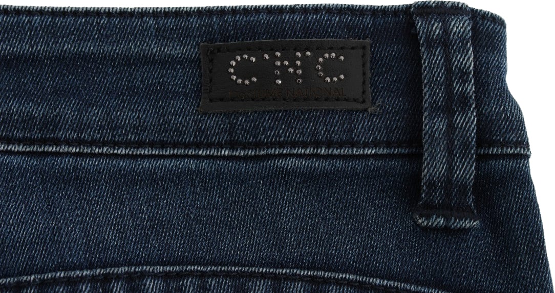 Costume National Blue Cotton Blend Slim Fit Jeans Blauw