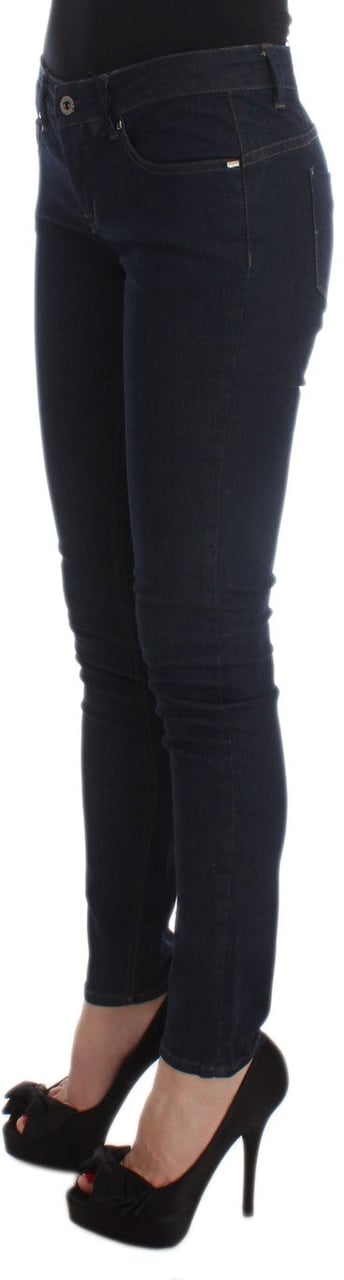 Costume National Blue Cotton Blend Slim Fit Jeans Blauw