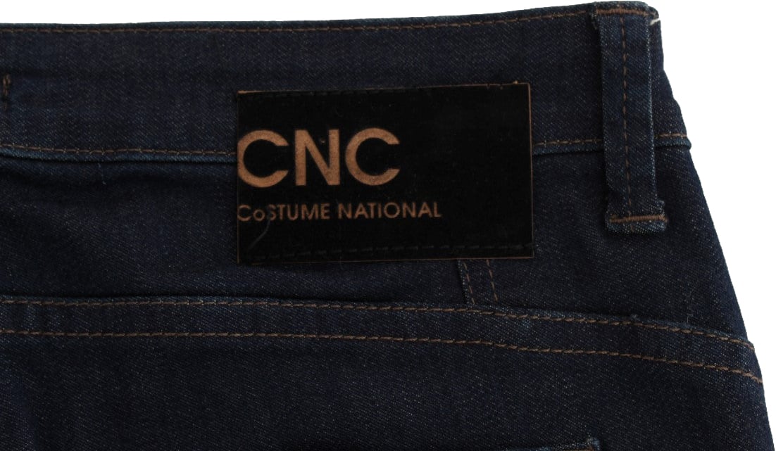 Costume National Blue Cotton Blend Slim Fit Jeans Blauw