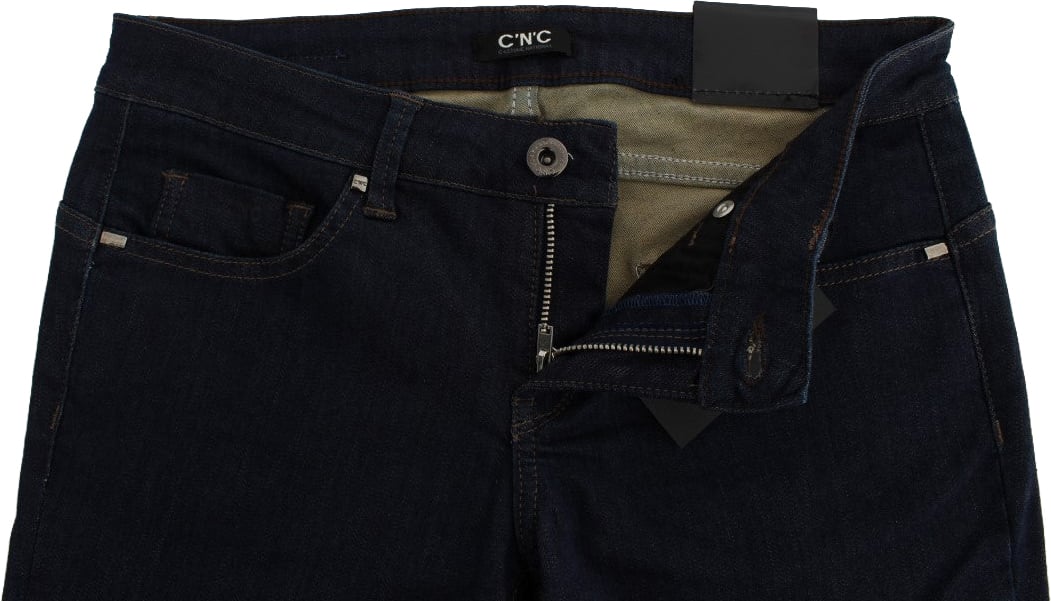 Costume National Blue Cotton Blend Slim Fit Jeans Blauw
