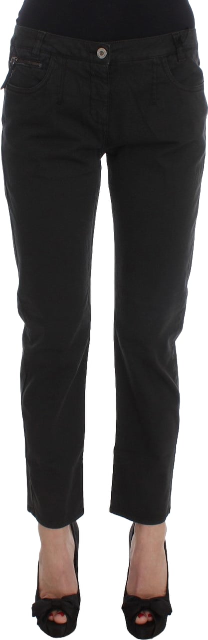 Costume National Black Cotton Capri Cropped Denim Jeans Zwart