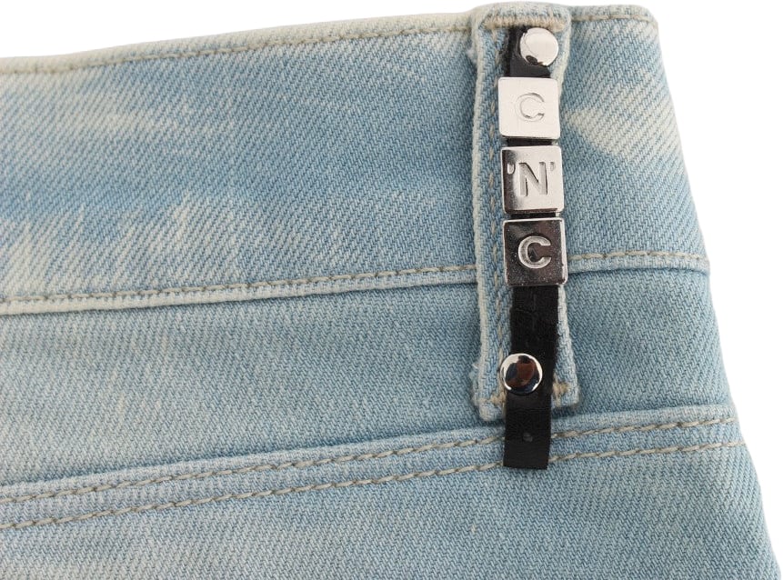 Costume National Blue Cotton Blend Super Slim Fit Jeans Blauw