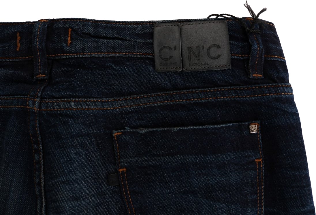 Costume National Blue Cotton Regular Fit Denim Jeans Blauw
