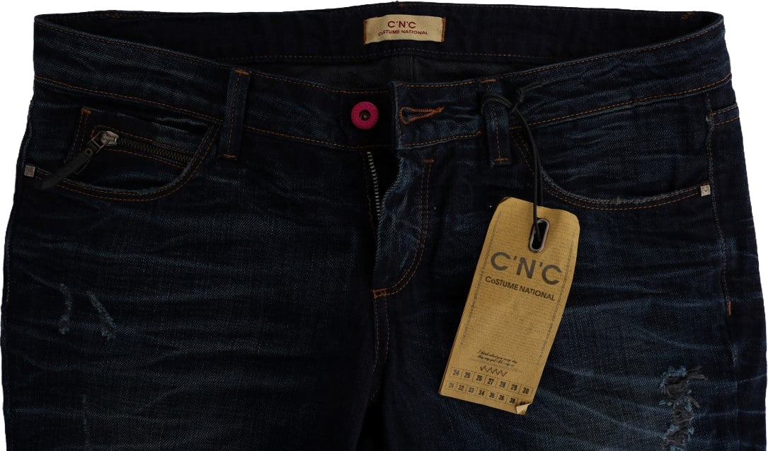 Costume National Blue Cotton Regular Fit Denim Jeans Blauw
