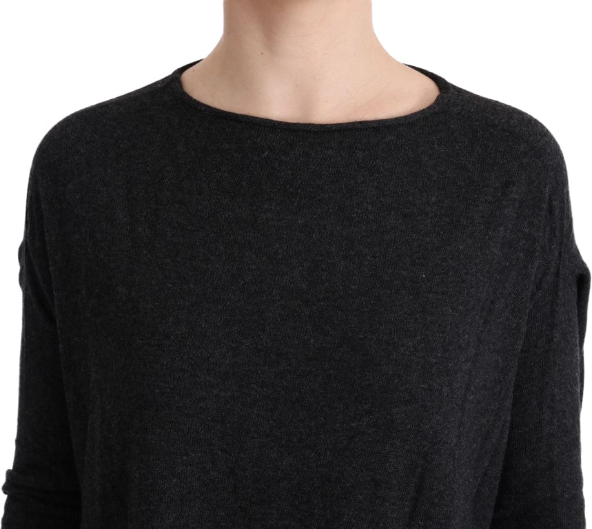 Costume National Gray Viscose Knitted Sweater Blauw