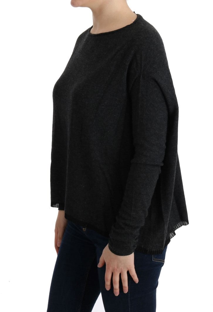 Costume National Gray Viscose Knitted Sweater Blauw