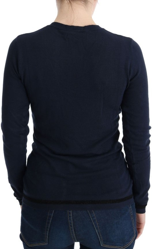 Costume National Blue V-neck Viscose Sweater Paars