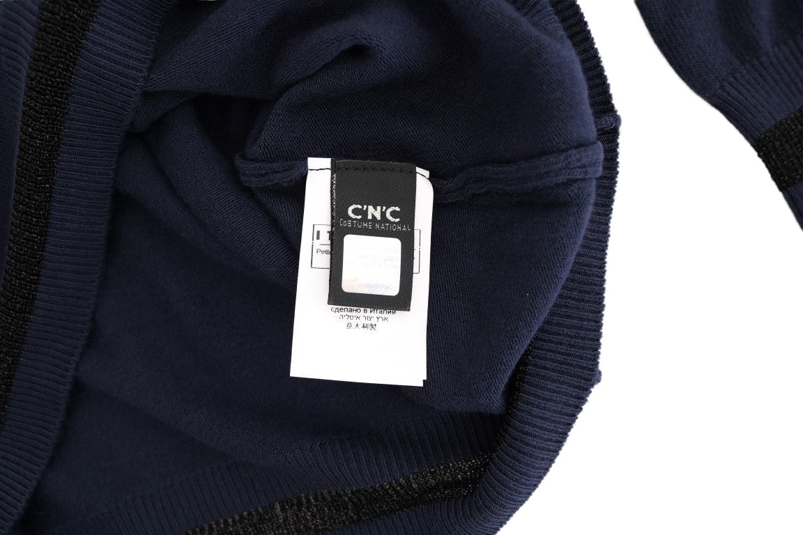 Costume National Blue V-neck Viscose Sweater Paars