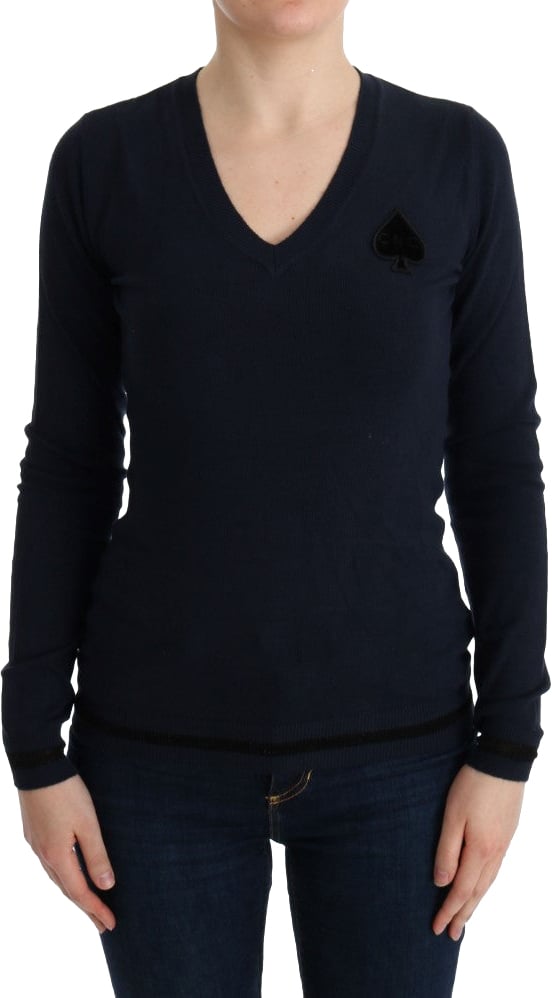Costume National Blue V-neck Viscose Sweater Paars