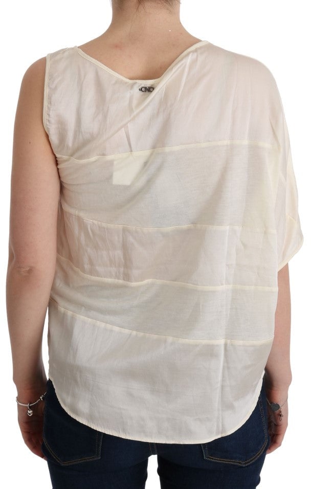 Costume National Beige Asymmetric Top Blouse Beige