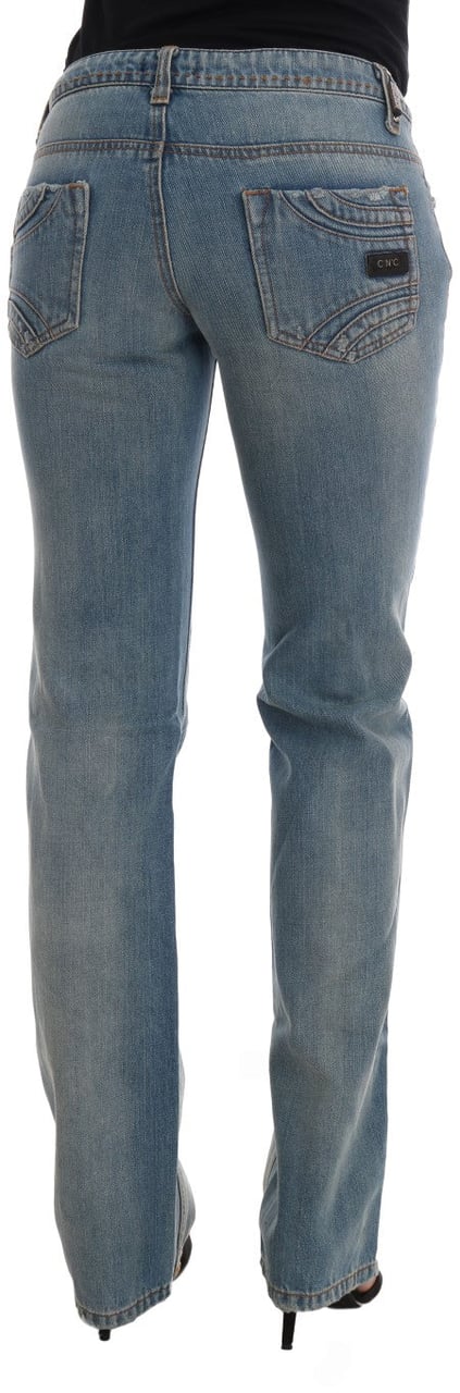 Costume National Blue Wash Cotton Classic Jeans Blauw