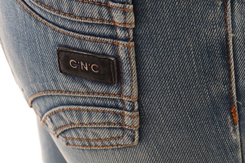 Costume National Blue Wash Cotton Classic Jeans Blauw