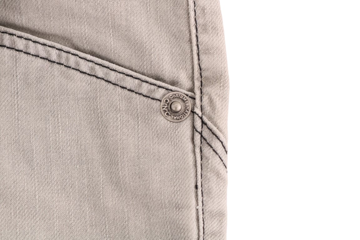 Costume National Gray Wash Cotton Slim Jeans Grijs
