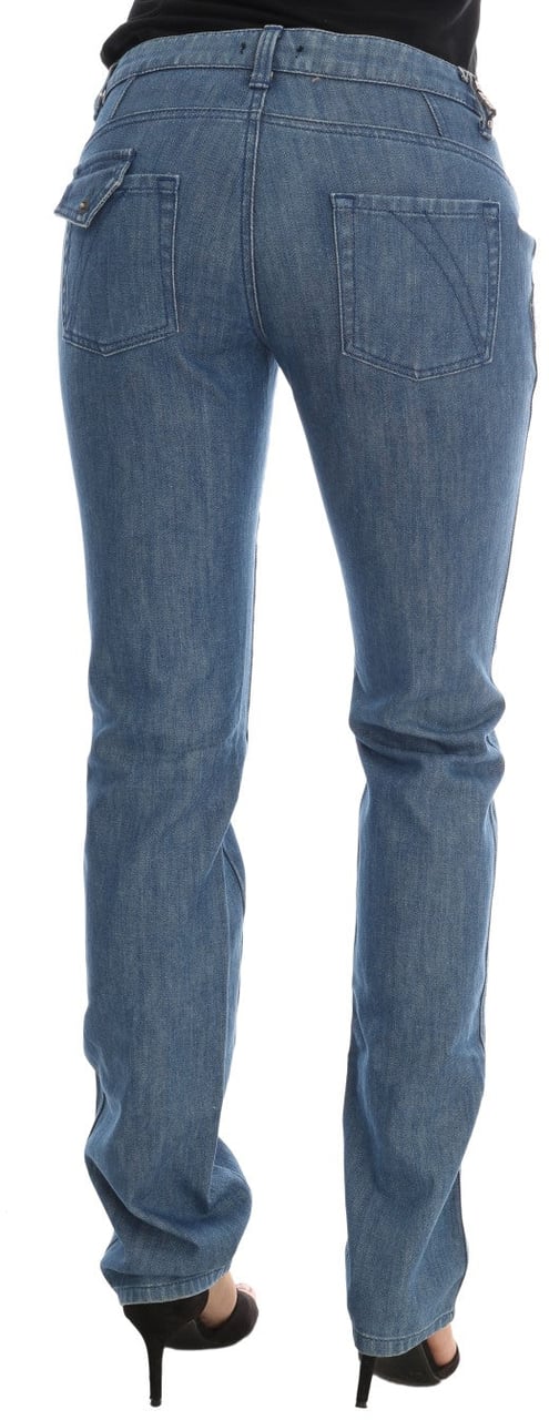 Costume National Blue Wash Cotton Slim Denim Jeans Blauw