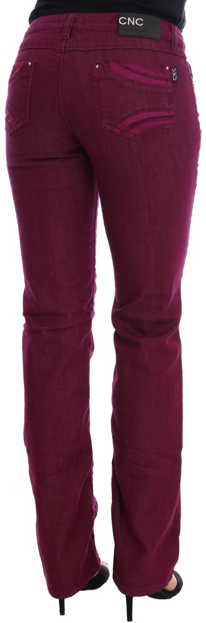Costume National Red Wash Cotton Stretch Denim Jeans Rood