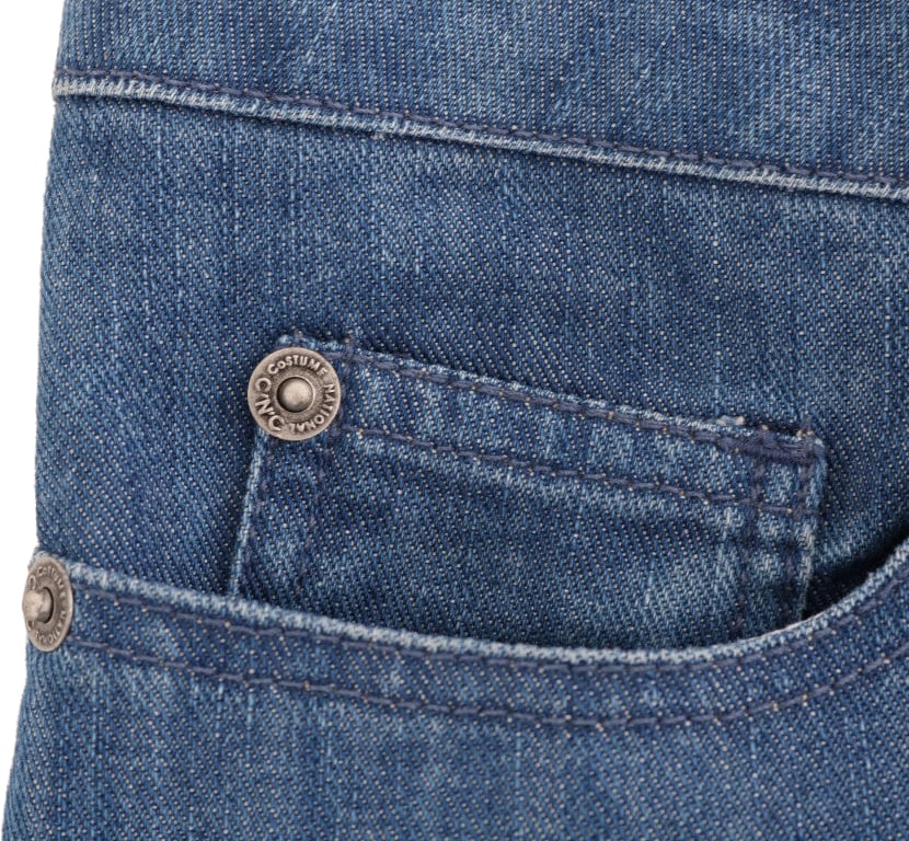 Costume National Blue Wash Cotton Boyfriend Fit Jeans Blauw