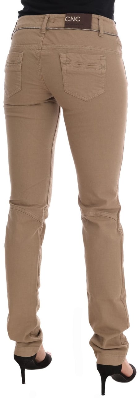 Costume National Beige Cotton Stretch Slim Fit Jeans Beige