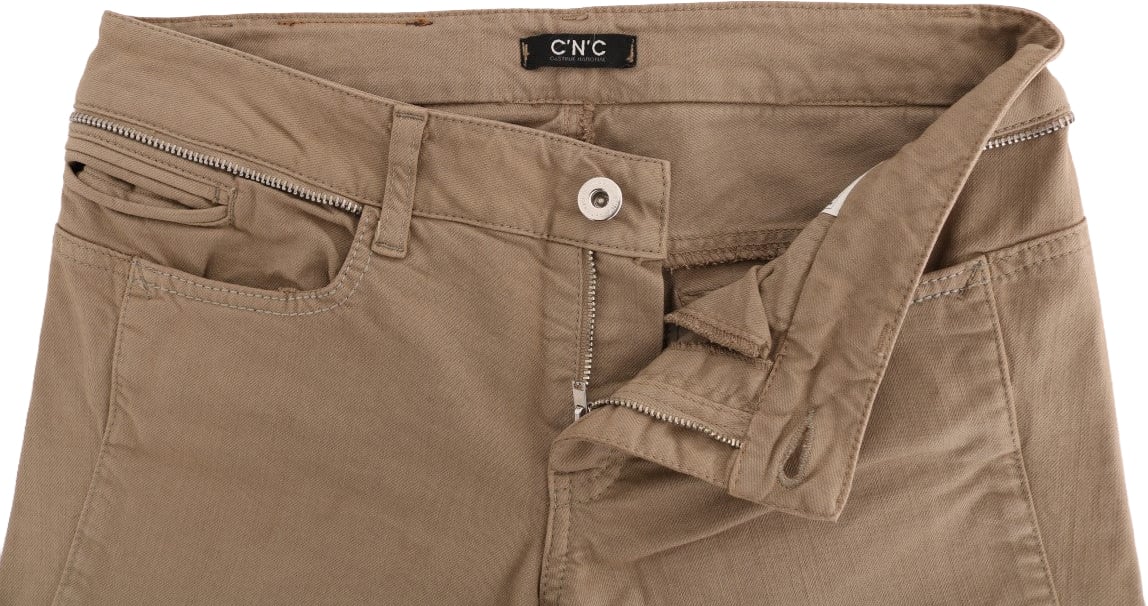 Costume National Beige Cotton Stretch Slim Fit Jeans Beige