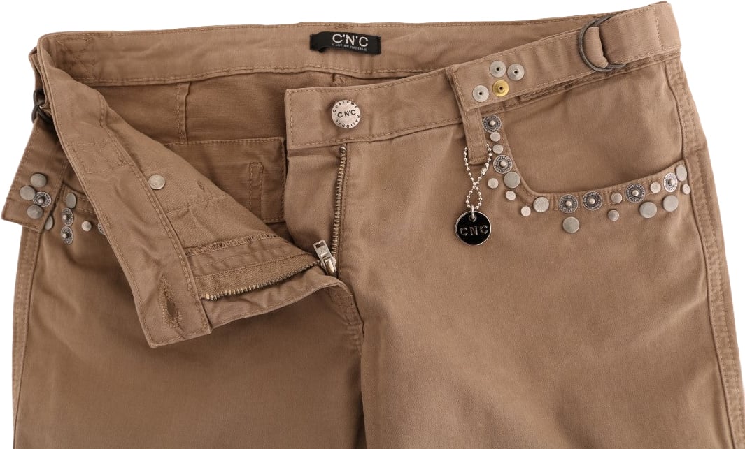 Costume National Beige Cotton Stretch Slim Fit Jeans Beige
