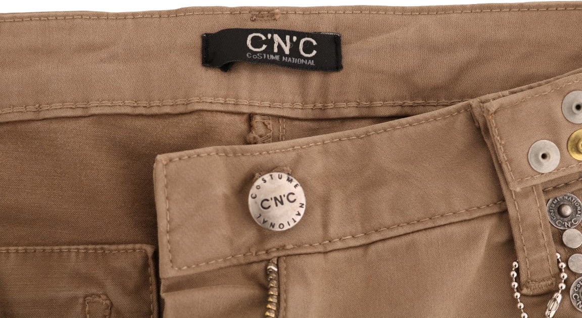 Costume National Beige Cotton Stretch Slim Fit Jeans Beige