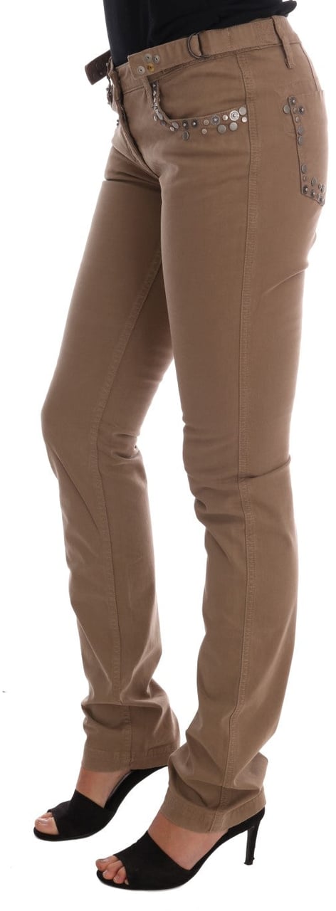 Costume National Beige Cotton Stretch Slim Fit Jeans Beige