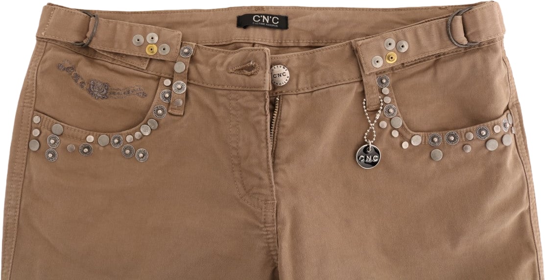 Costume National Beige Cotton Stretch Slim Fit Jeans Beige