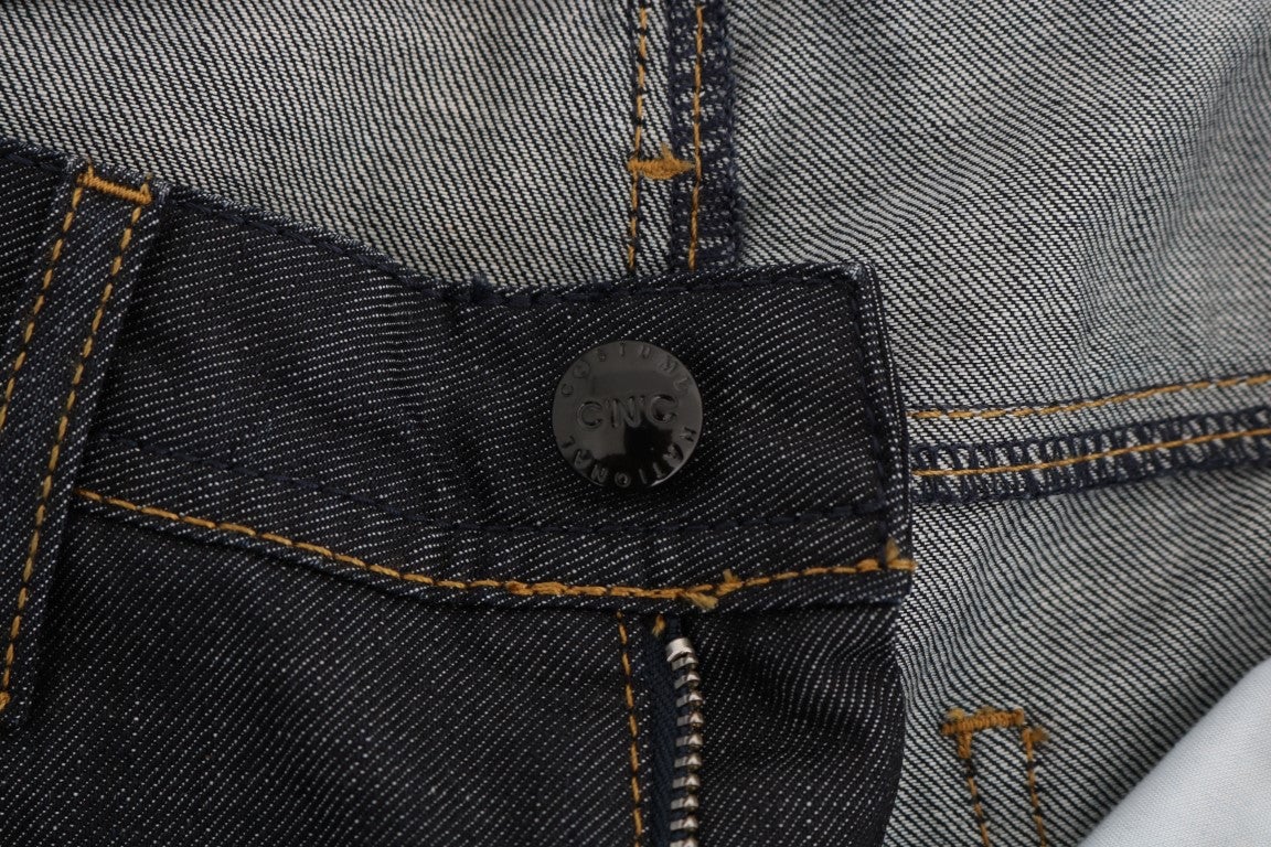 Costume National Dark Blue Cotton Classic Fit Jeans Blauw