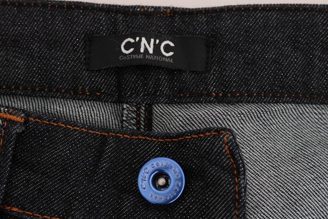 Costume National Blue Cotton Stretch Slim Fit Jeans Blauw