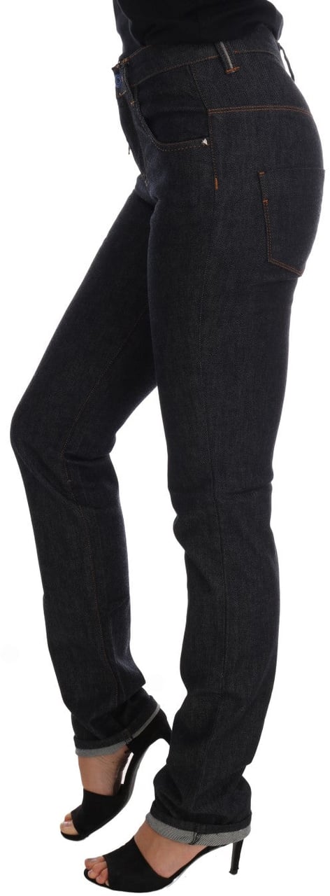 Costume National Blue Cotton Stretch Slim Fit Jeans Blauw