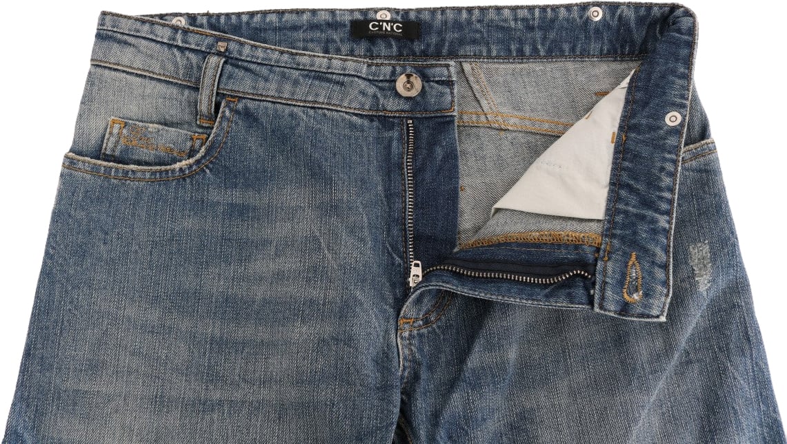 Costume National Blue Cotton Stretch Denim Jeans Blauw