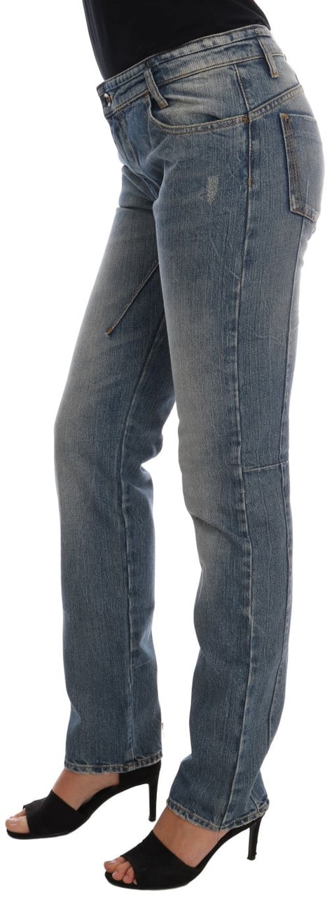 Costume National Blue Cotton Stretch Denim Jeans Blauw