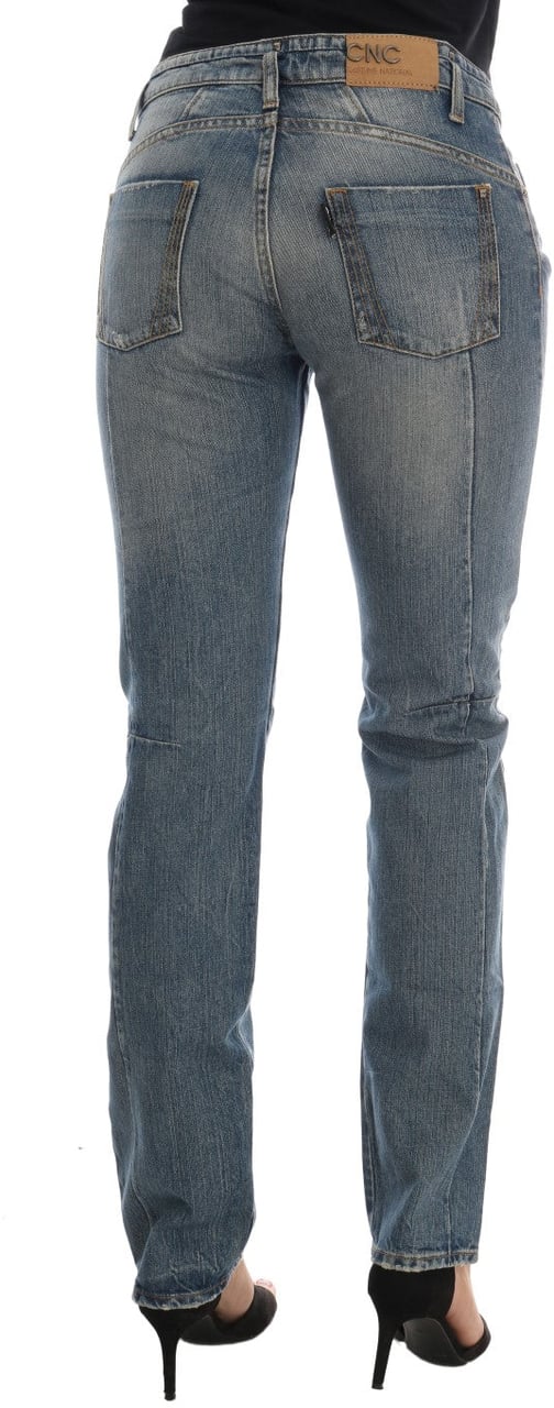 Costume National Blue Cotton Stretch Denim Jeans Blauw