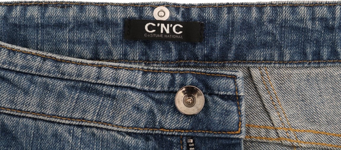 Costume National Blue Cotton Stretch Denim Jeans Blauw