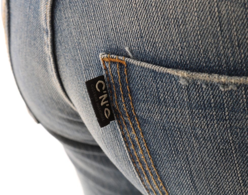 Costume National Blue Cotton Stretch Denim Jeans Blauw