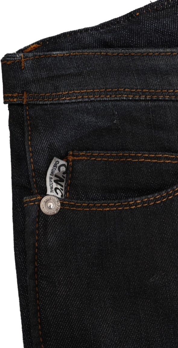 Costume National Dark Blue Cotton Slim Fit Jeans Blauw