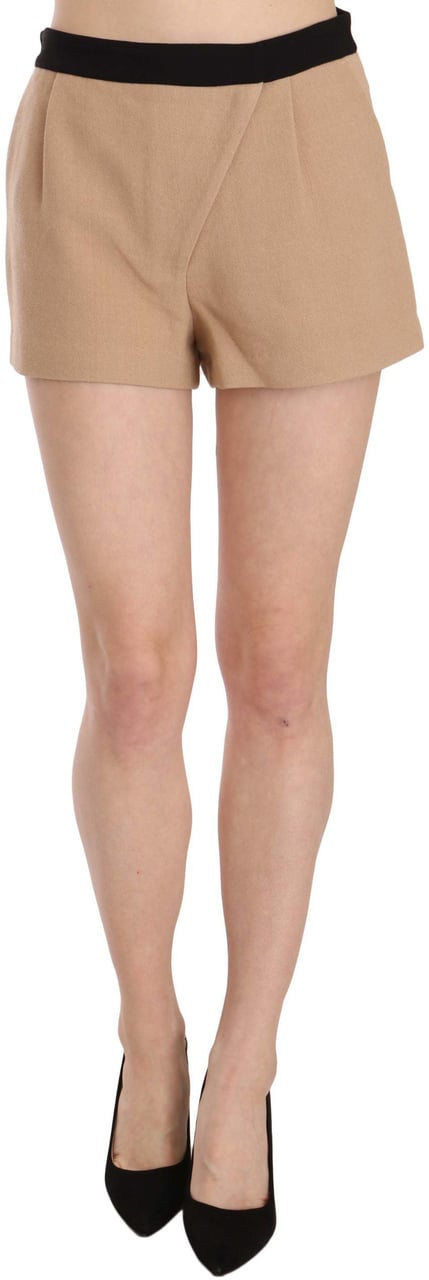 Costume National Shorts Beige Cotton Mid Waist Mini Short Beige