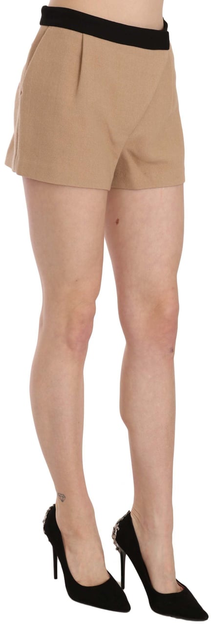 Costume National Shorts Beige Cotton Mid Waist Mini Short Beige