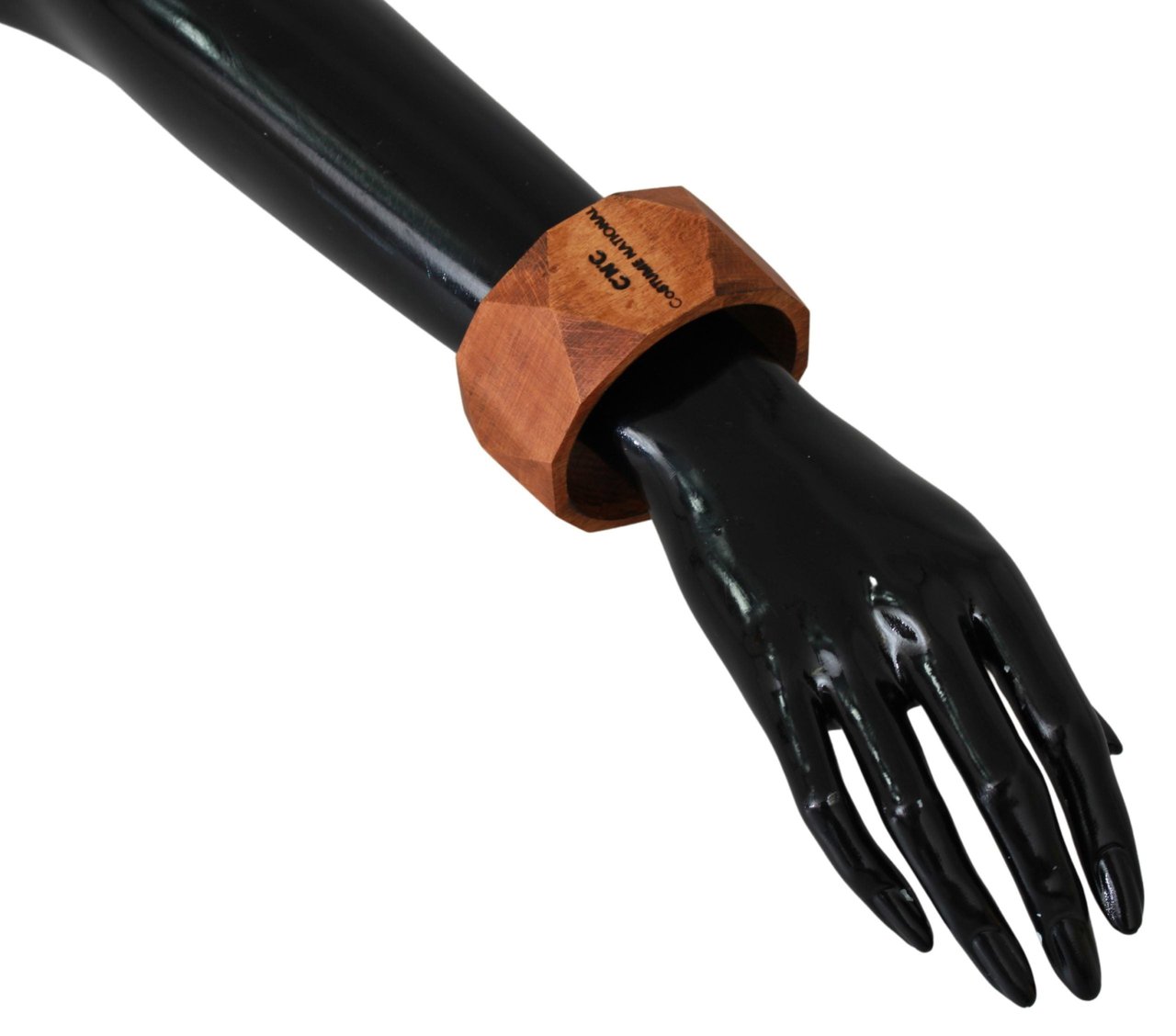 Costume National Brown Wooden Branded Bracelet Bruin
