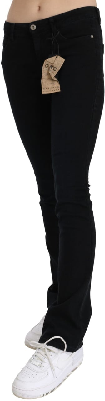 Costume National Black Low Waist Skinny Denim Cotton Jeans Zwart