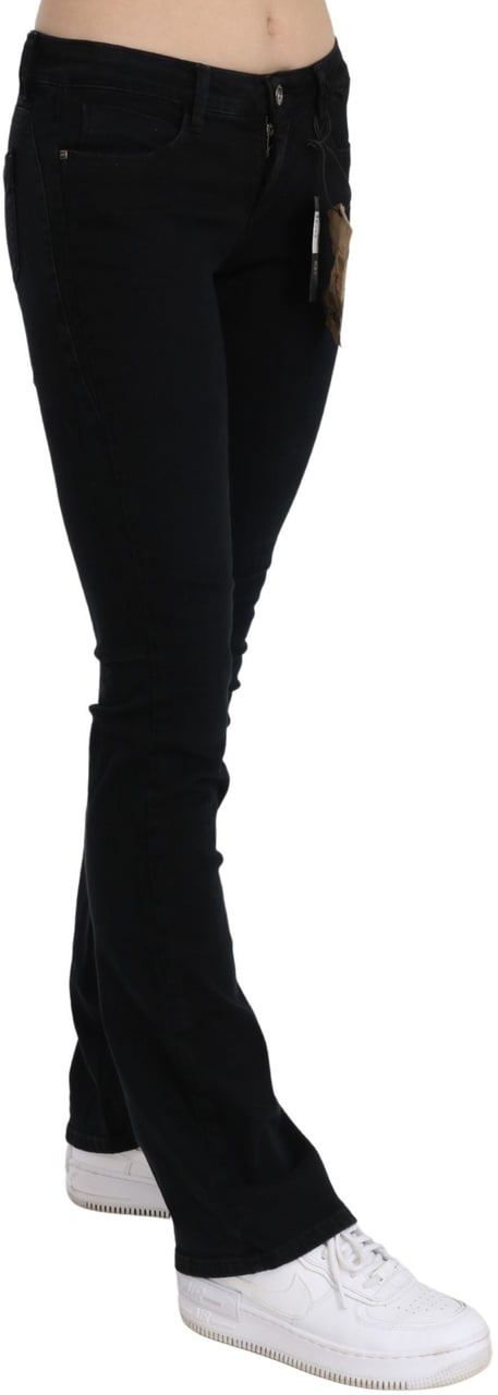 Costume National Black Low Waist Skinny Denim Cotton Jeans Zwart