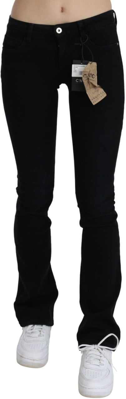 Costume National Black Low Waist Skinny Denim Cotton Jeans Zwart