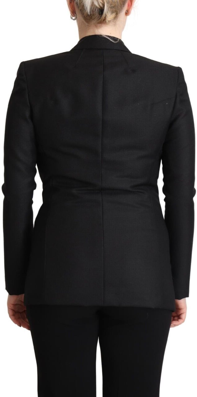 Costume National Black Long Sleeves Double Breasted Jacket Zwart