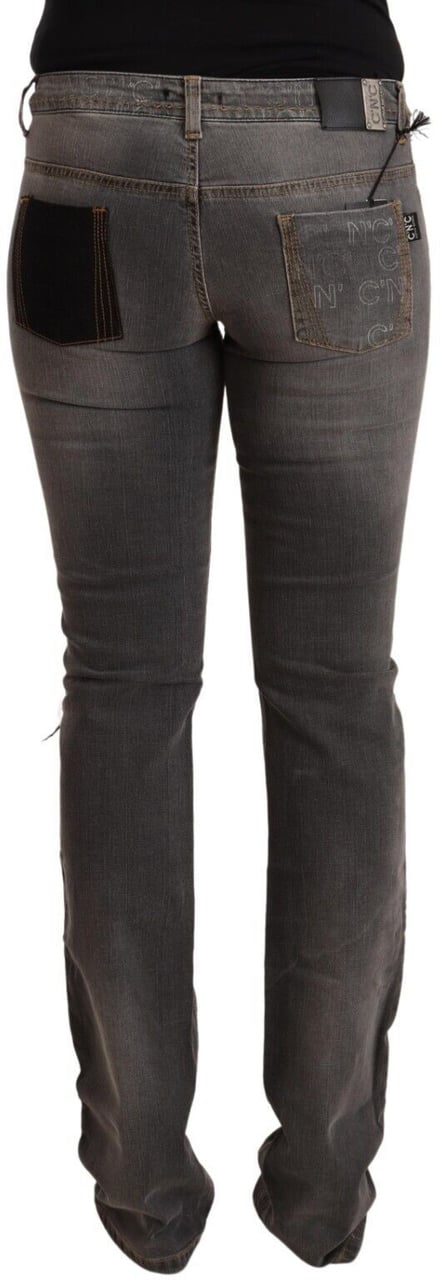 Costume National Gray Washed Low Waist Straight Denim Jeans Grijs