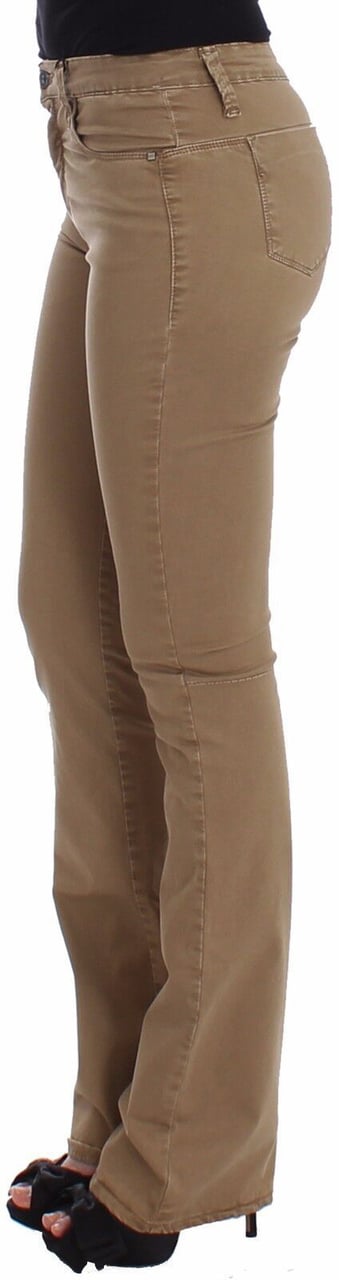 Costume National Beige Straight Leg Denim Pants Stretch Jeans Beige