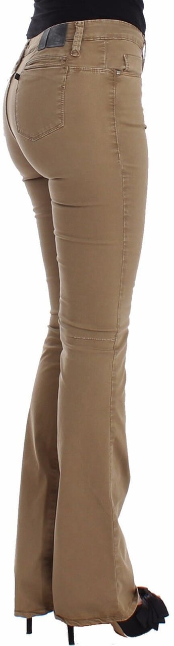 Costume National Beige Straight Leg Denim Pants Stretch Jeans Beige